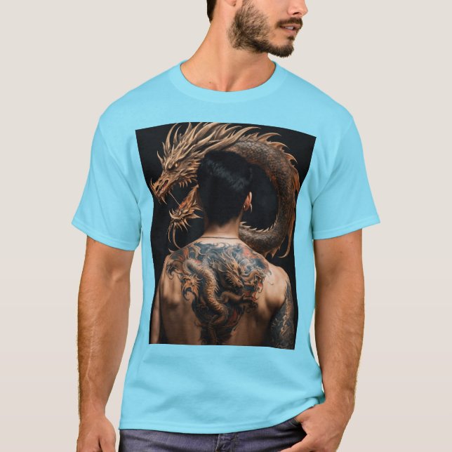 Camiseta Tee, Estilo de Leão Negrito Masculino" (Frente)