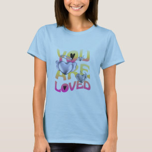 Camiseta Tee feminino de coração entonado