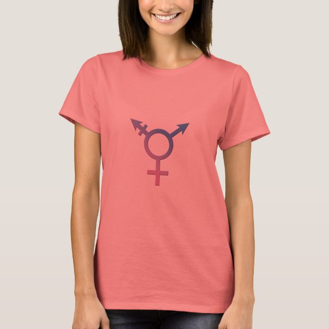 Camiseta Tee feminino do Orgulho Trans/Genderqueer (Frente)