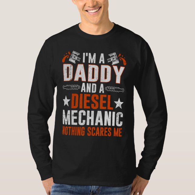 Camiseta Tee For Men Father's Day Diesel Mechanic Daddy (Frente)