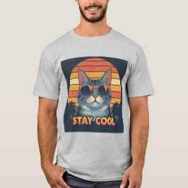 Camiseta Tee Gato "Legal", Retro Distante - Estilo 80s