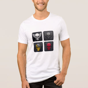 Camiseta Tee Gráfico de Crânio Edgado para Ventiladores de 