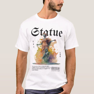 Camiseta Tee Gráfico de Estátua Artística