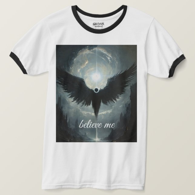 Camiseta Tee Gráfico do Diabo Negro - Roupa Cinzenta | Escu (Frente do Design)