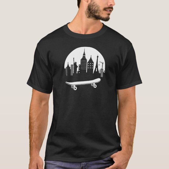 Camiseta Tee Gráfico do Skateboard Nova York (Frente)