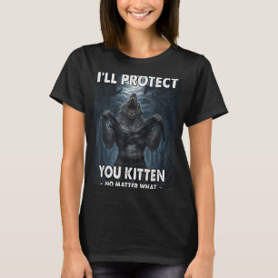 Camiseta Tee Gráfico Engraçado Irei Proteger Você Gatinho A