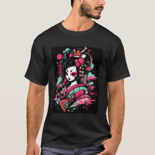 Camiseta Tee Gráfico Inspirado Em Geisha Um Toque Da Chá Do