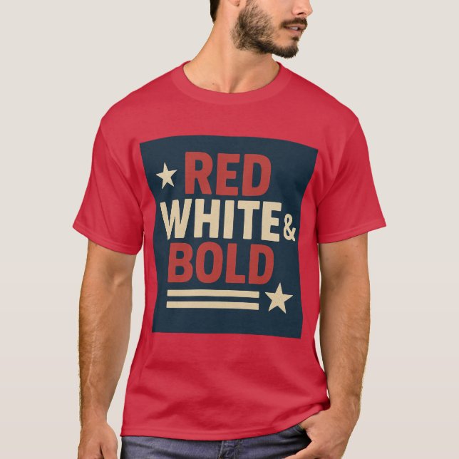 Camiseta Tee Gráfico Patriótico para o 4 de julho (Frente)