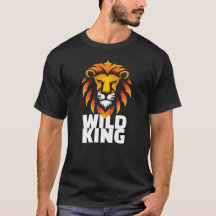 Tee Gráfico WILD KING - Design de Cabeça de Leão P