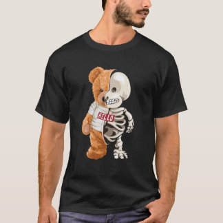 Camiseta Tee Hello Bear Toy Half Skeleton Wildlife Animal G