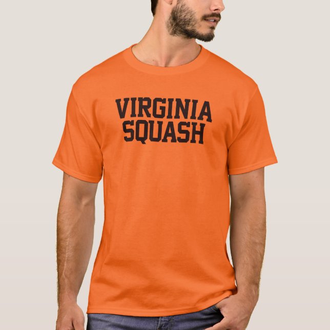 Camiseta Tee laranja de Virginia Squash com logotipo frente (Frente)