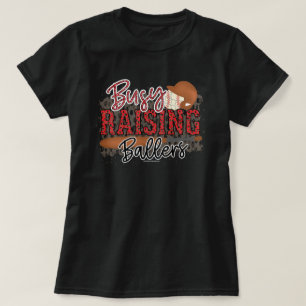 Camiseta Tee Mãe de Baseball - Tee Gráfico de Balas em Rais