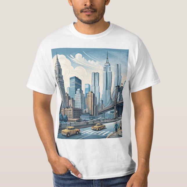 Camiseta Tee New York Cityscape (Frente)