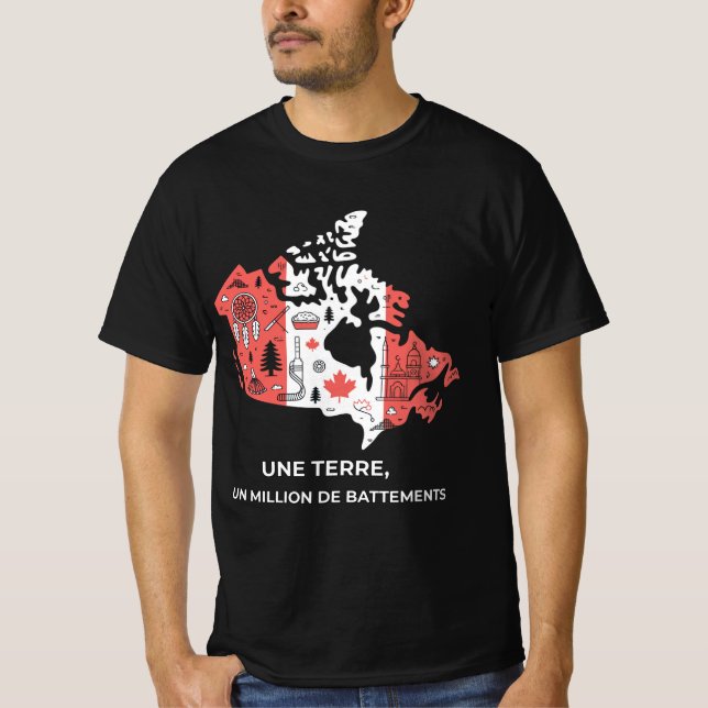 Camiseta Tee Québec : Mosaïque de Symboles Unis (Frente)