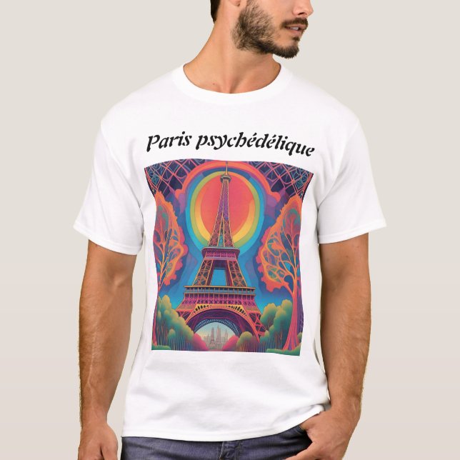Camiseta Tee-shirt Paris psychédélique (Frente)