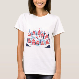 Camiseta tee shirt village de noel femme