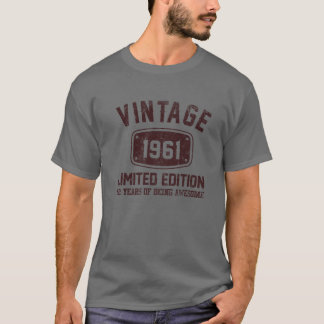 Camiseta Tee Vintage, 62 Anos, 1961, Edição Limitada, 62°