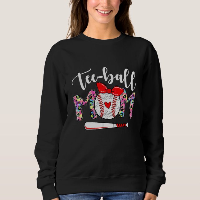 Camiseta Teeball Mãe Bola de Dia de as mães Mãe Lente de Tr (Frente)
