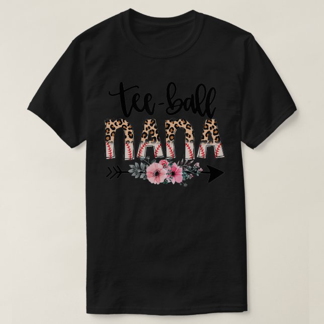 Camiseta Teeball Nana Mãe Leopard Bola Engraçada Mãe D Mãe (Frente do Design)