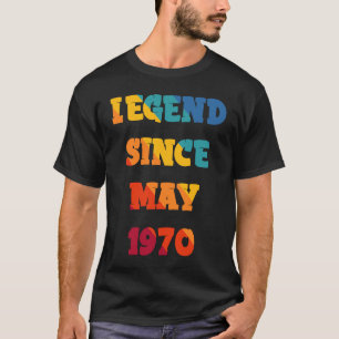 Camiseta TEEBIM Retro Vintage Legend Desde Maio De 1970 Inc