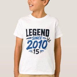 Camiseta Teen de 15 Anos de Idade Lendário Desde 2