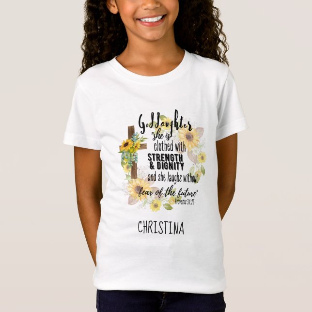 Camiseta Teen Godchild Gift - Citação personalizada do prov (Frente)