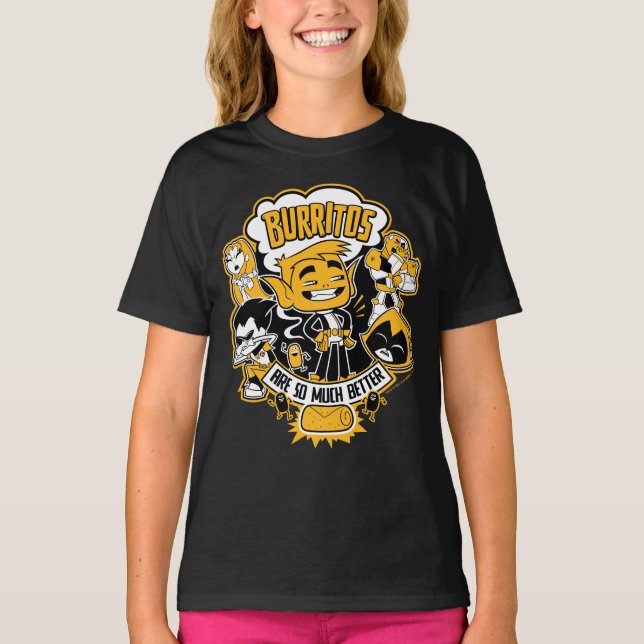 Camiseta Teen Titans Go! | Beast Boy "Burritos São Melhores (Frente)