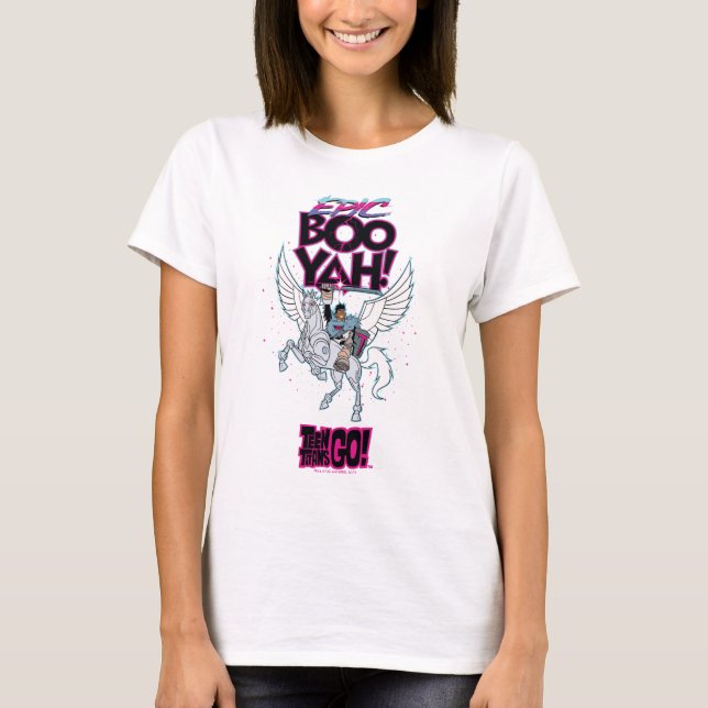 Camiseta Teen Titans Go! | Guerreiro Cyborg Riding Pegasus (Frente)