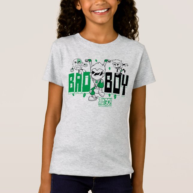 Camiseta Teen Titans Go! | Robin, Cyborg e BB "Bad Boy" (Frente)