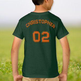Camiseta Teen Toddler Boy Girl Name Jersey Número Verde