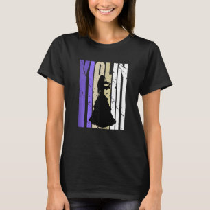 Camiseta Teenage Violino Retro-Violino das Mulheres Avô
