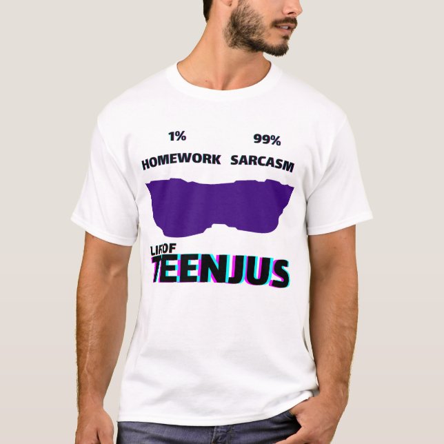 Camiseta TeenJus – Official Sarcasm Uniform" (Frente)