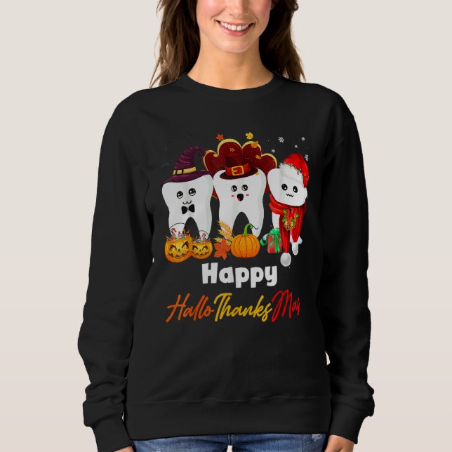 Camiseta Teeth HalloThanksMas Pumpkin Dental (Frente)