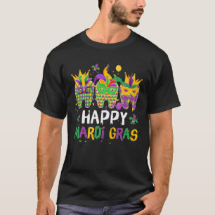 Camiseta Teeth Jester Mask Dental Hygiene Happy Mardi Gras