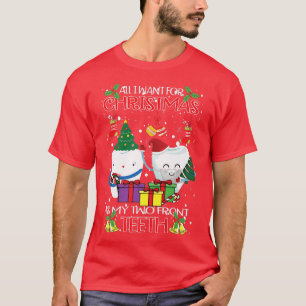 Camiseta Teeth Santa Hat Ugly Christmas Sweater For Dental
