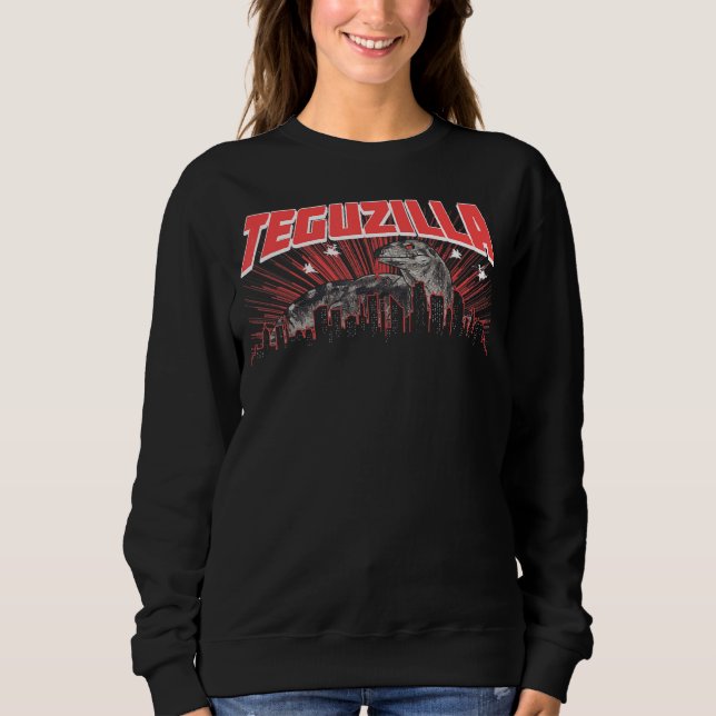Camiseta Teguzilla Little Lizard Black & White Gecko Bearde (Frente)