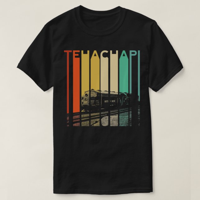 Camiseta Tehachapi California Mountain Retro Railroad (Frente do Design)