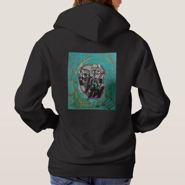 Camiseta Teia de Aranha e Rostos Fragmentados (Verso)