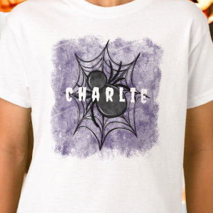Camiseta Teia de Aranha Preta Assustadora de Halloween Pers