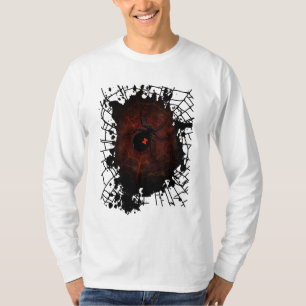 Camiseta Teia de Aranha Viúva Negra Gótica Sombria Ousada L