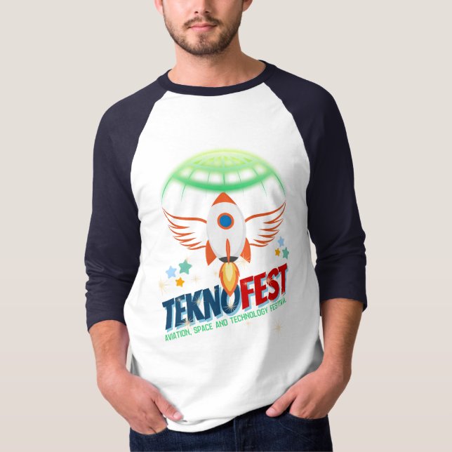 Camiseta TEKNOFEST Design de Foguete - Aviação e Tecnologia (Frente)
