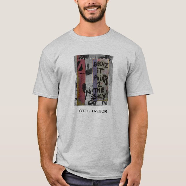 Camiseta Tela abstrata gráfica cinza (Frente)