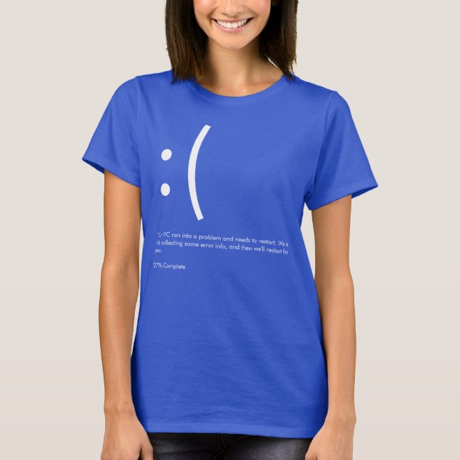 Camiseta Tela Azul da Morte da Microsoft (Frente)