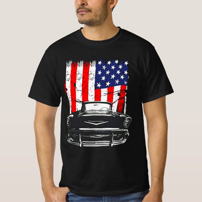 Camiseta Tela da frente de chevy Bel Air 1957  (Frente)