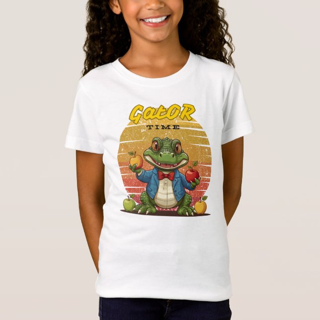 Camiseta Tela de Retro do Tempo do Gator (Frente)