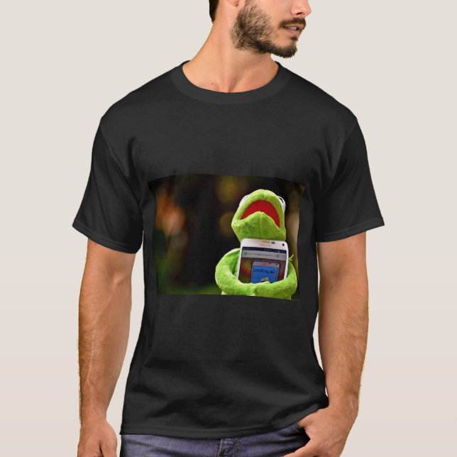 Camiseta Tela de tela do telefone do Sapo Kermit (Frente)