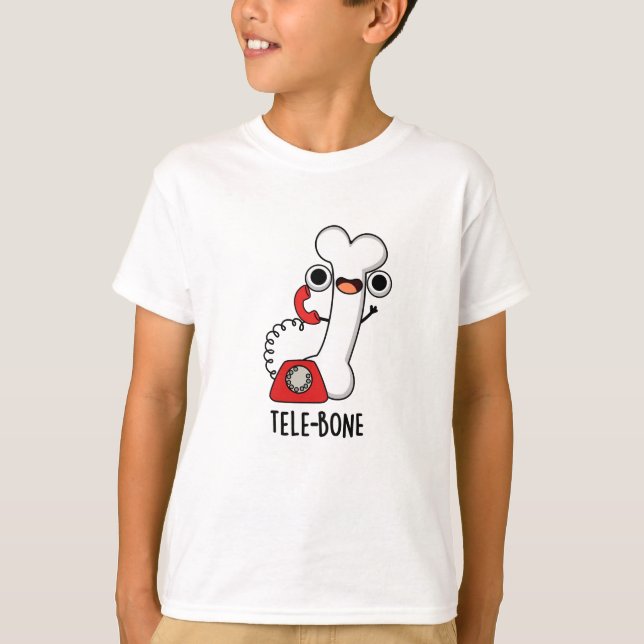 Camiseta Tele- osso Telefone Osso Engraçado Pun  (Frente)