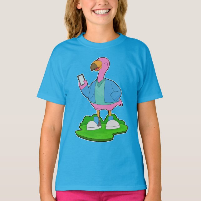 Camiseta Telefone celular Flamingo (Frente)