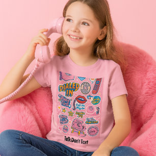 Camiseta Telefone Retrô Giratório Rosa Fale Não Digite Mens