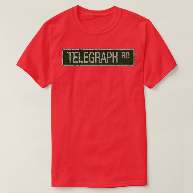 Camiseta Telegraph Road green and white street sign crackin (Frente do Design)